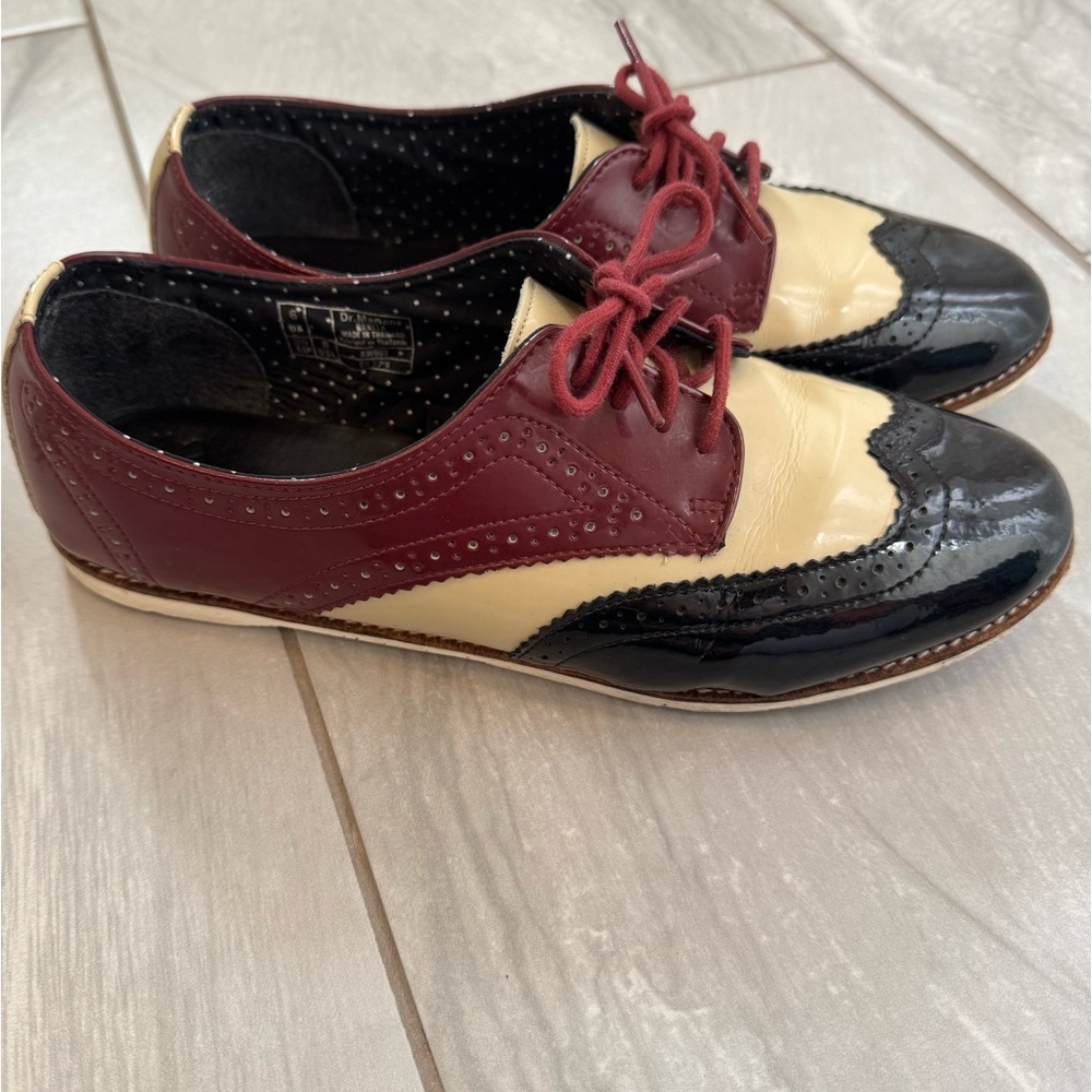 Rare retro Dr. Marten Benita Brogue loafer shoes